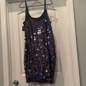 Torrid Black and Purple Sequin Dress